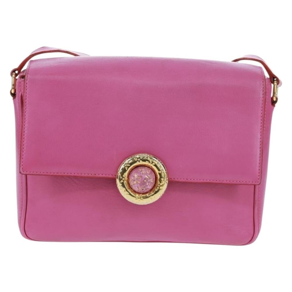 Celine Leather Circle Shoulder Bag Pink